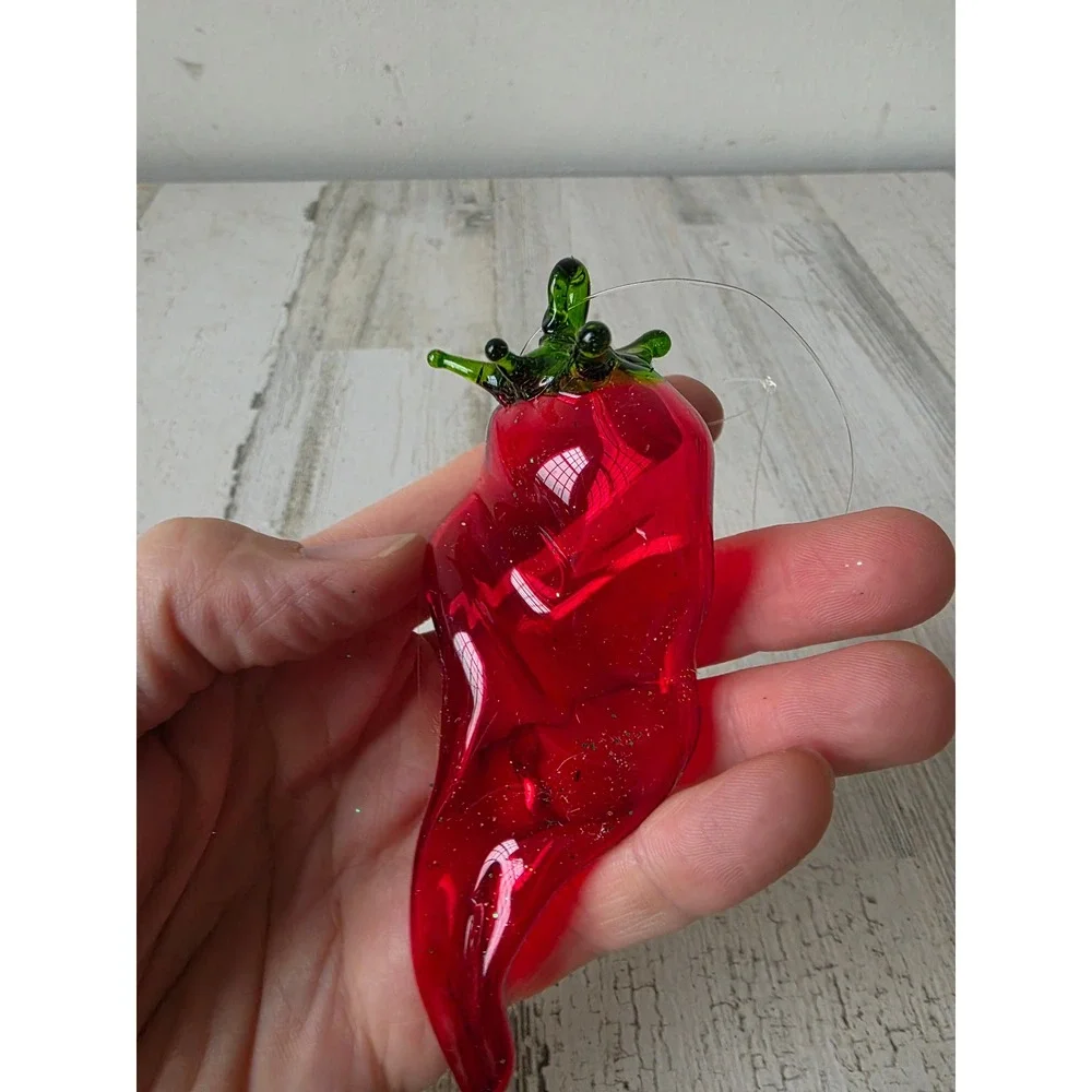 Glass chili ornament pepper vegetable fruit Xmas tree unique Italian‎ style